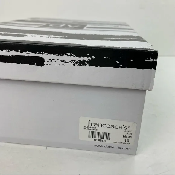 NEW DV Dolce Vita Hassa Heeled Sandal Black Braided Straps‎ - Picture 14 of 14